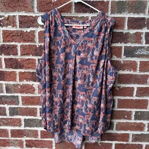 Evri Cheetahs Print Sleeveless Blouse Size Women’s  2X